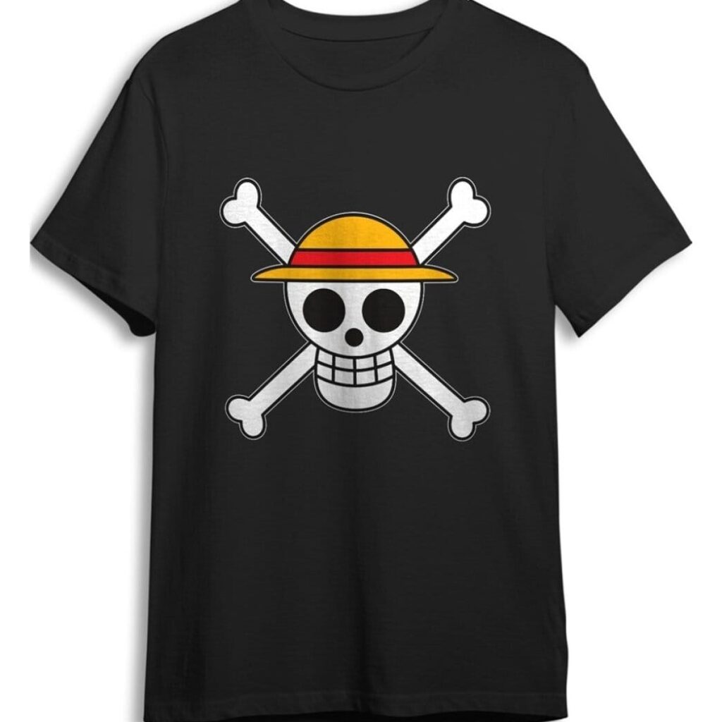 One Piece T-Shirt Skull Black