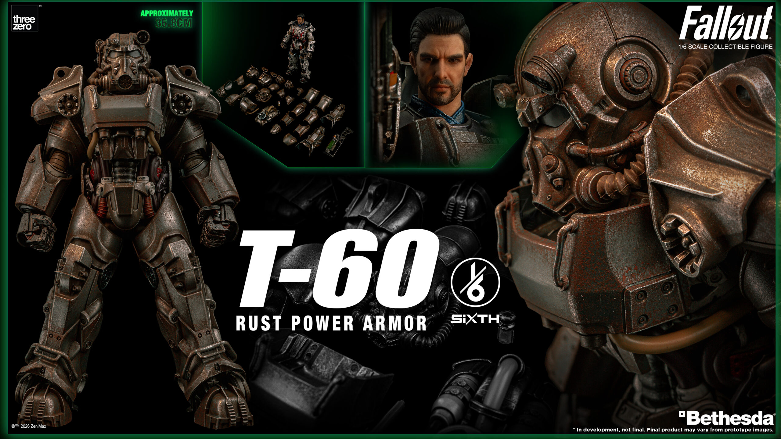 Fallout 1/6 T-60 Rust Power Armor Statue - Afbeelding 2