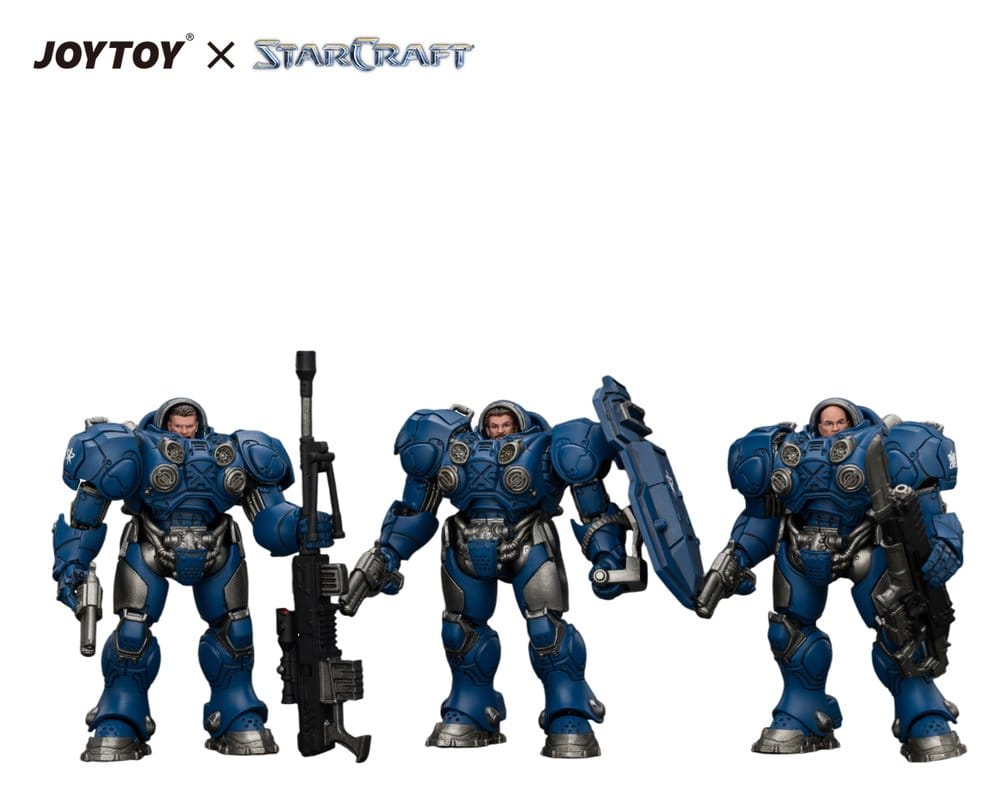 StarCraft JOYTOY Terran Marine 3-Figure Set 1/25 Scale - Image 5