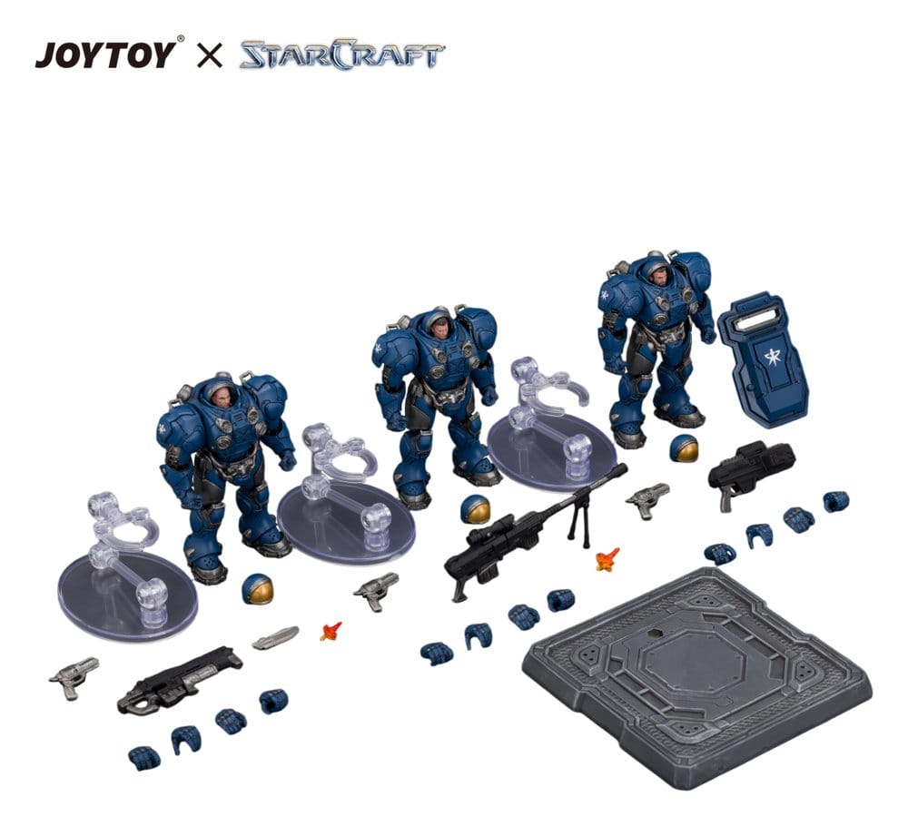 StarCraft JOYTOY Terran Marine 3-Figure Set 1/25 Scale - Image 6