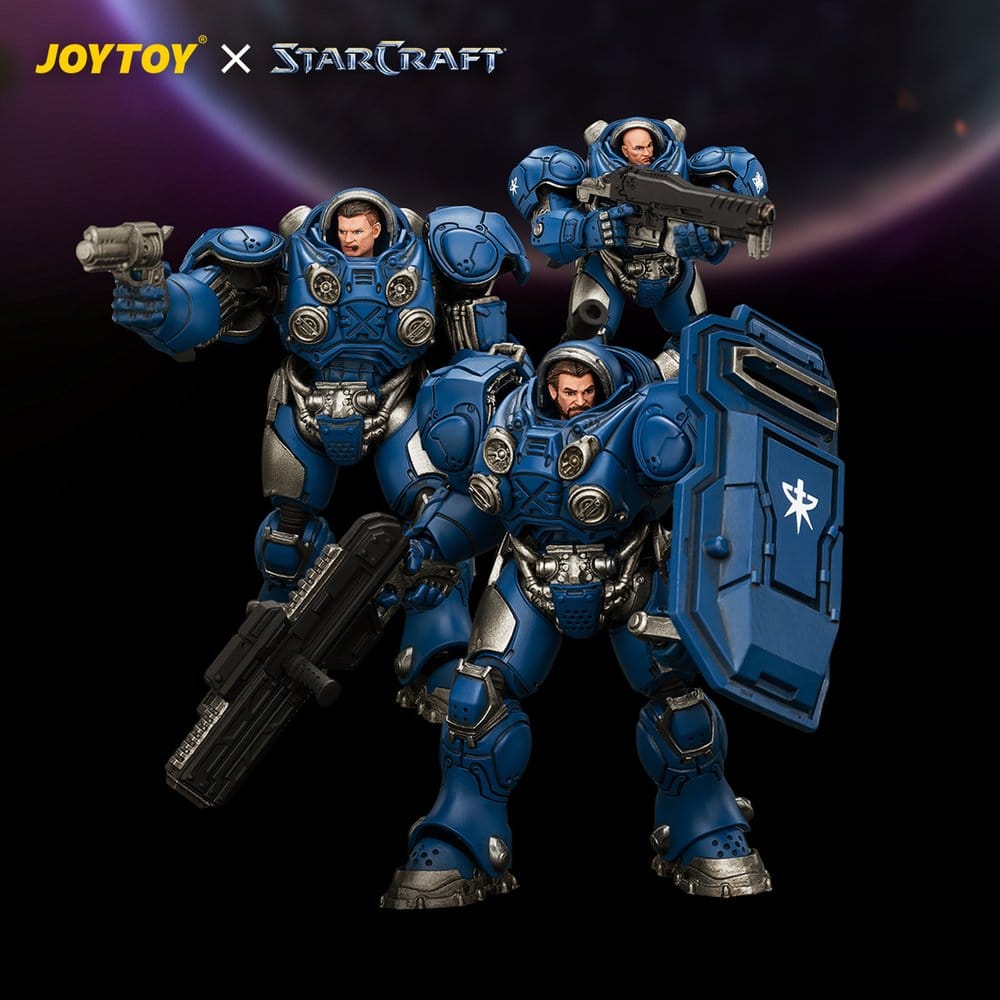 StarCraft JOYTOY Terran Marine 3-Figure Set 1/25 Scale - Image 7